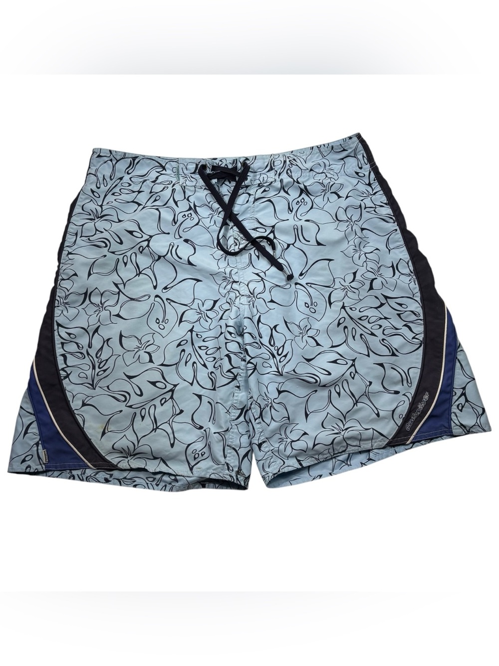 Quiksilver Y2K Vintage Blue Nautical Floral Swimshorts Board Shorts Men's 36